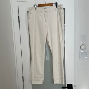H&M Cream Straight-Leg Dress Pants